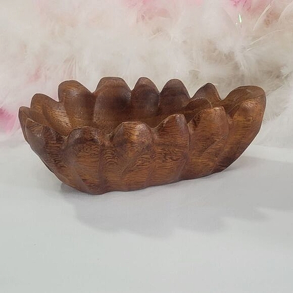Vintage Small Acacia Wood Bowl - Picture 4 of 9
